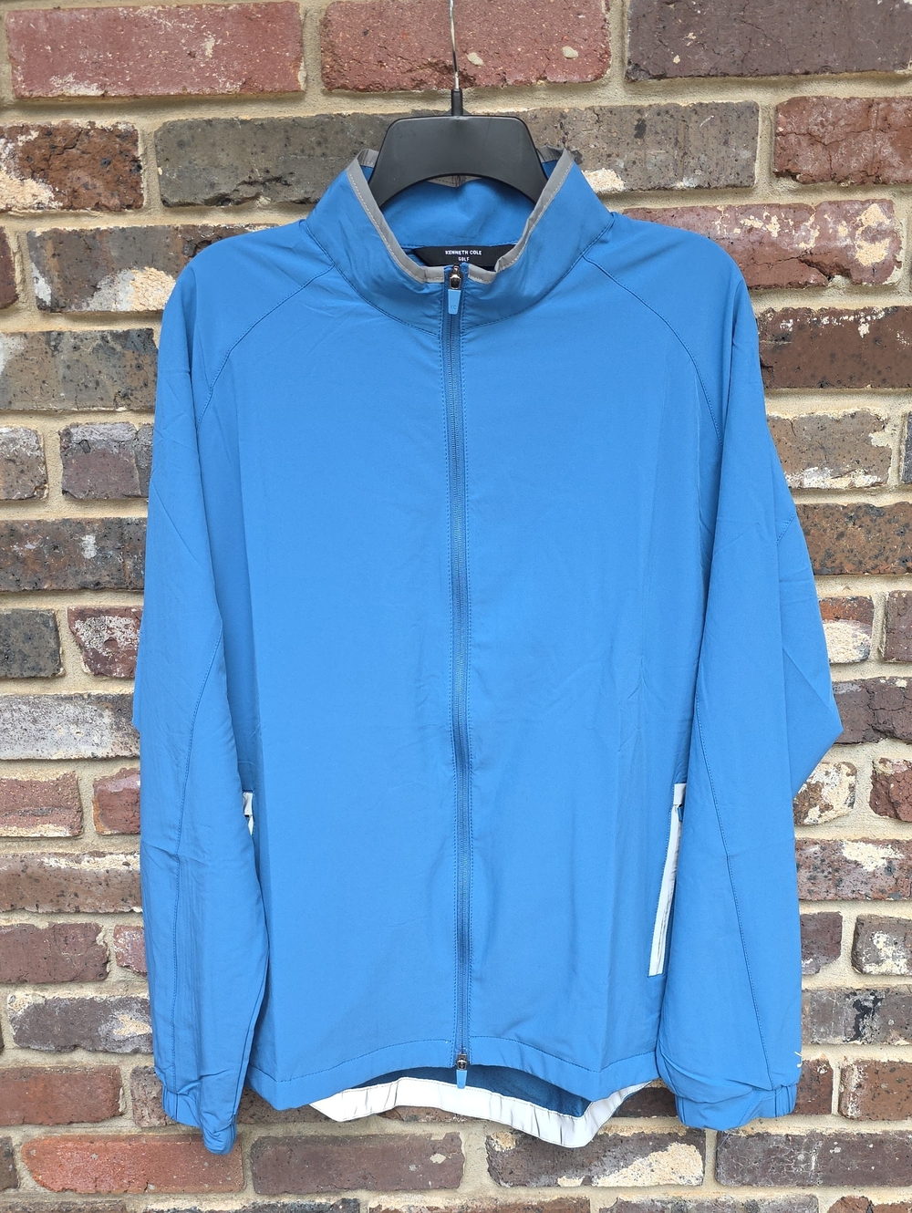 NWT Kenneth Cole Blue Golf Full-Zip Jacket Medium Reflective LightWeight